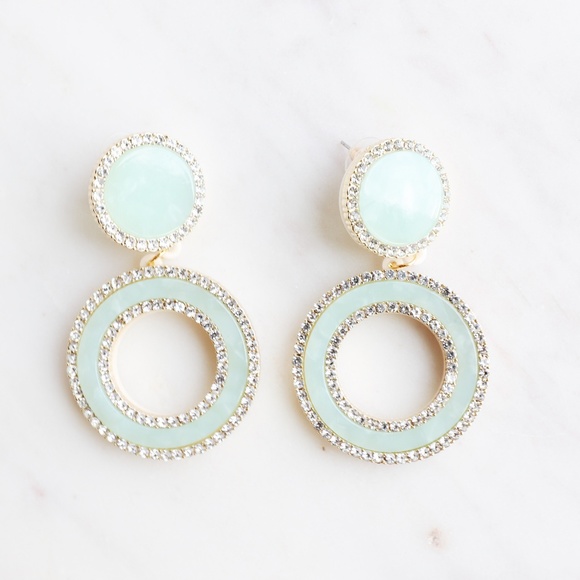 Boho Blue Sea Glass Drop Earrings - Picture 2 of 3